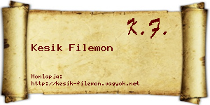 Kesik Filemon névjegykártya